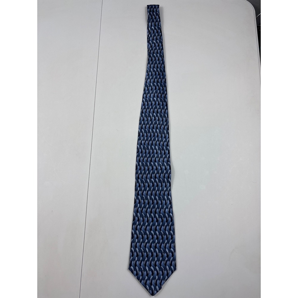 J Garcia Virtual Reality Collection Blue Gray Abstract Silk Tie 1996 Estate